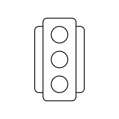 traffic light outline icon design. Traffic light line icon, stop light and navigation. simple traffic light design for coloring book