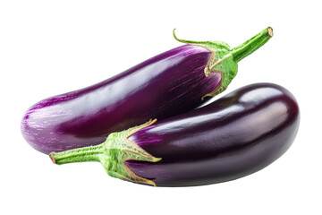 Fototapeta na wymiar purple vegetable eggplants isolated on white or transparent png