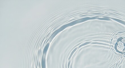 Fototapeta premium Abstract Water Ripple Texture Serene Light Blue Concentric Circles Background