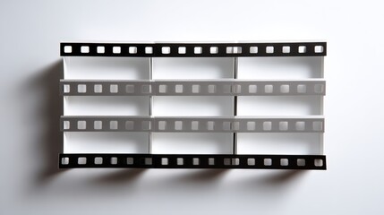 Obraz premium Film Strip Mockup with Empty Frames for Content Insertion, Representing Cinema and Storytelling