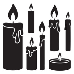 set of candles vector