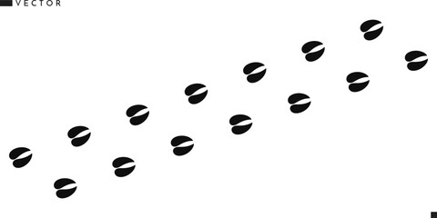 Cow footprints. Farm animal footprints 