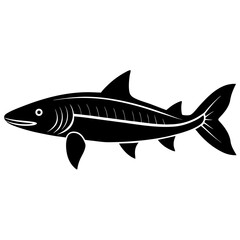 Obraz premium Elegant kaluga sturgeon silhouette for aquatic and wildlife designs