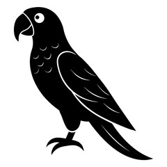 Obraz premium Simple black macaw silhouette icon