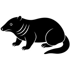 Fototapeta premium Naked mole rat silhouette black icon for graphic design