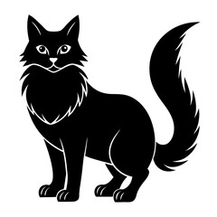 Obraz premium Elegant nebelung cat silhouette icon in black vector style