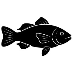 Neptune grouper fish silhouette icon in black
