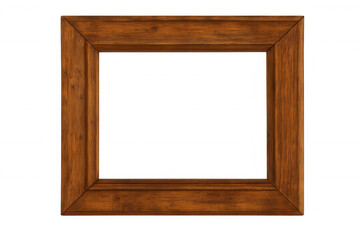 Classic wooden picture frame with transparent background, ideal for showcasing artwork or photographs