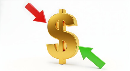 Obraz premium “Financial Market Volatility: Upward and Downward Trends with Dollar Symbol”