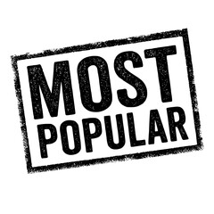 Most popular tag in black isolated in white