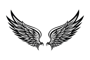 Obraz premium Tribal Angel Wings Tattoo Design