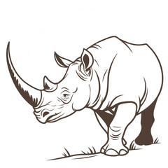 rhino on white background