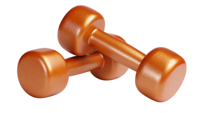Two dumbbells stacked on top of each other transparent PNG isolated background