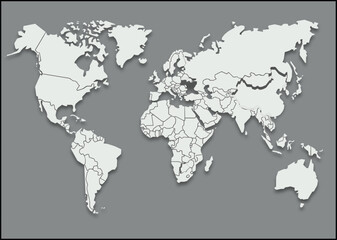 Clean Political World Map Graphic 