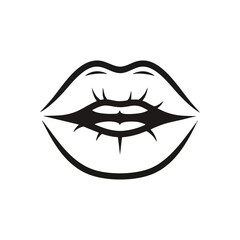 (Edgy Monochrome Mouth Symbol. Striking black and white lips featuring sharp, toothlike forms evoke a bold, dangerous aesthetic. Ideal for gothic, vampire, or rebellious themes.)