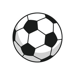 Fototapeta premium (Classic Soccer Ball Illustration. An iconic black and white football graphic, symbolizing global sport, unity, and athletic passion. Ideal for various design themes.)