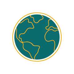 (Modern Earth Globe Icon Design. Abstract representation of our world. This minimalist map illustrates global connectivity and environmental awareness, signifying a unified planet.)