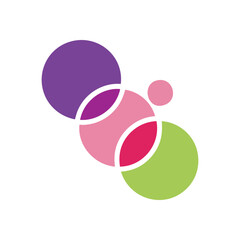 (Abstract Colorful Circle Harmony. Dynamic spheres interlace on a dark backdrop, creating a fascinating visual pattern. It represents unity, interaction, and diverse connections.)