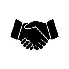 Icon of a handshake on transparent background silhouette
