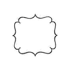 (Ornate Hand Drawn Label Frame. Graceful sketched border, perfect for showcasing text or ideas. Its charming artistic aesthetic brings a nostalgic or playful touch to any project.)