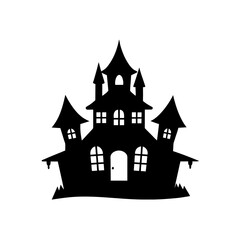 Silhouette of a house on transparent background
