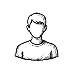 (Faceless User Profile Sketch. A simple graphic of an individual with an unidentifiable visage, symbolizing privacy and a placeholder identity. Perfect for digital platforms.)