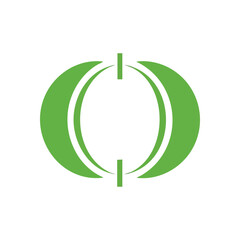 (Verdant Organic Abstract Design. This vibrant emblem signifies environmental harmony and natural progression. Its curved shape suggests wholeness, sustainability, and life cycles.)