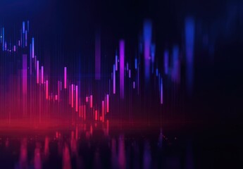 Abstract stock chart display with vibrant colors and dynamic lines
