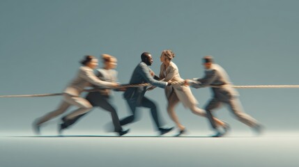 Naklejka premium Teamwork in Motion. Dynamic snapshots of collaboration: brainstorming sessions, start‑up energy, co‑working action.
