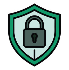 Colorful security icon set isolated on white background