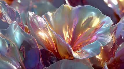 Naklejka premium Glowing Floral Abstract 3D Render
