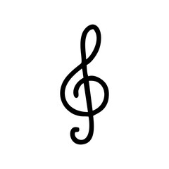 treble clef on white background
