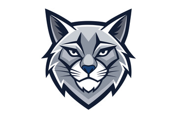 Detailed wildcat mascot faces forward with its intense stare and sharp geometric details