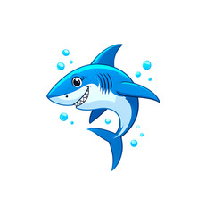Obraz premium Friendly Cartoon Shark