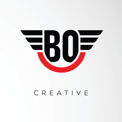 BO Creative Wings Letter Logo with Modern Shield - Powerful Business and Branding Symbol