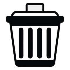 Office dust basket outline icon isolated on white background