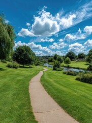 Pathway Through Green Meadow