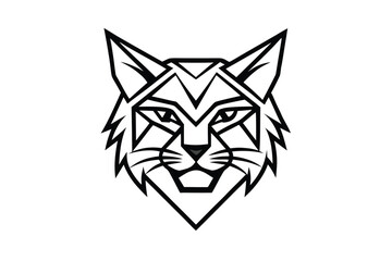 Geometric bobcat head outlined in black demonstrates strength and precision in the modern aesthetic