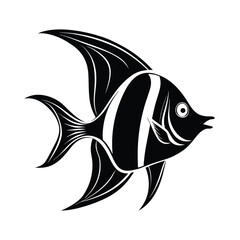 Obraz premium elegant vector silhouette of an angelfish swimmin.eps