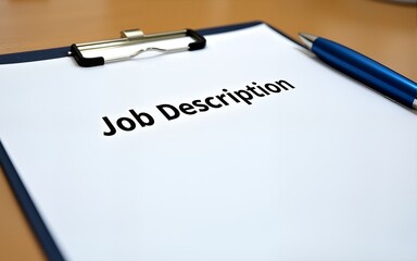 Job Description document with Pen on the table. High quality