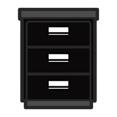 File cabinet silhouette icon isolated on white background