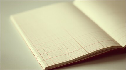 Open Notebook with Graph Paper Pages, Ready for Notes, Sketches, Designs, or Mathematical Calculations