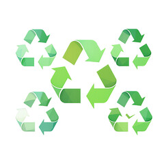 Obraz premium Green Recycle Symbols Eco-Friendly Sustainable Design Elements