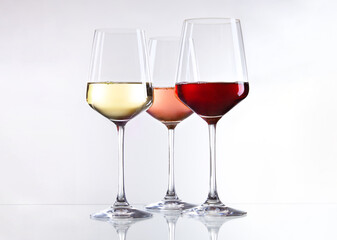 white, rosé and red wine