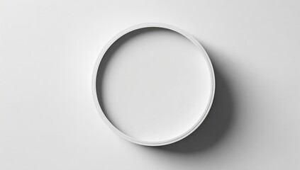 White circular frame on a plain white background