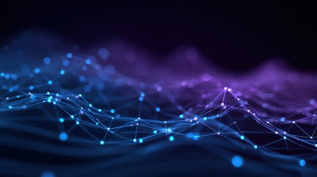 Abstract Network Background with Connecting Dots and Lines, Representing Data Connectivity and Technological Innovation