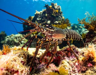 Lobster on coral reef