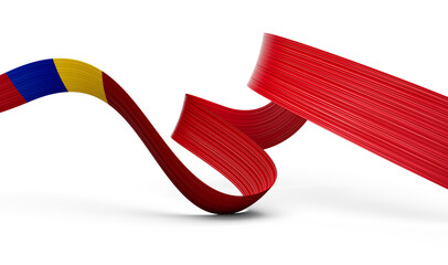 3d Flag Of Moldova 3d Wavy Shiny Moldova Ribbon Isolated On White Background 3d Illustration