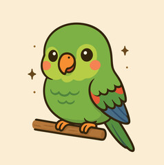Amazon Parrot cute kawaii chibi cartonn 