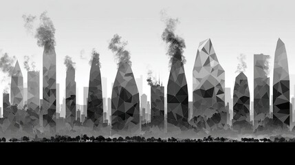 Obraz premium Abstract City Skyline Black and White